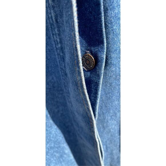 Vtg Levi’s Mens Levis XL Blue Denim Jean Long Duster Horseman Chore Coat Corduro - Picture 15 of 16